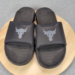 Under Armour Project Rock Slides‎ Mens 13 Black Duajne Johnson Training Shower